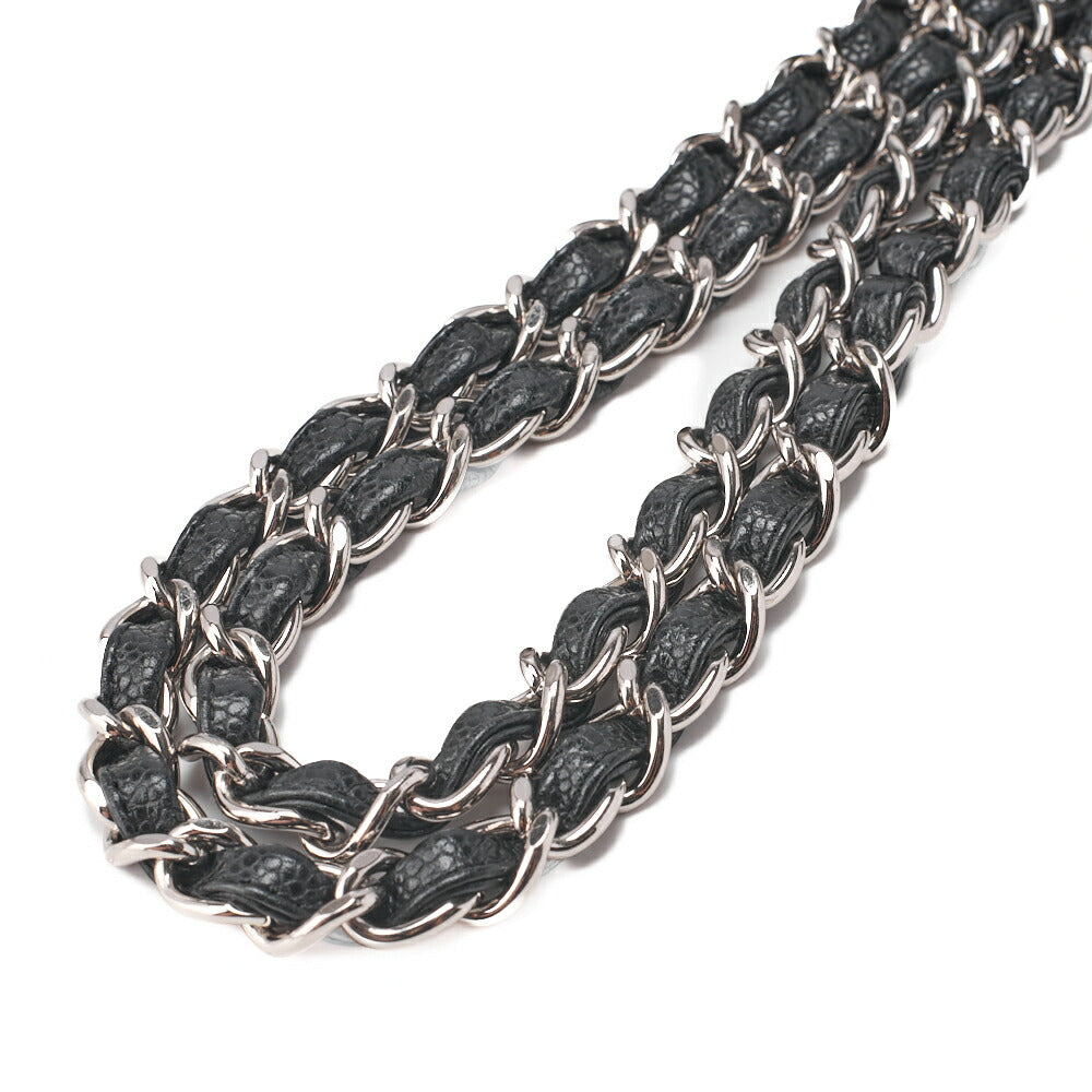 CHANEL Chain Shoulder Bag Big Matelasse Caviar Skin Black Silver-Tone Hardware Pre-Owned - Vintage La Charme