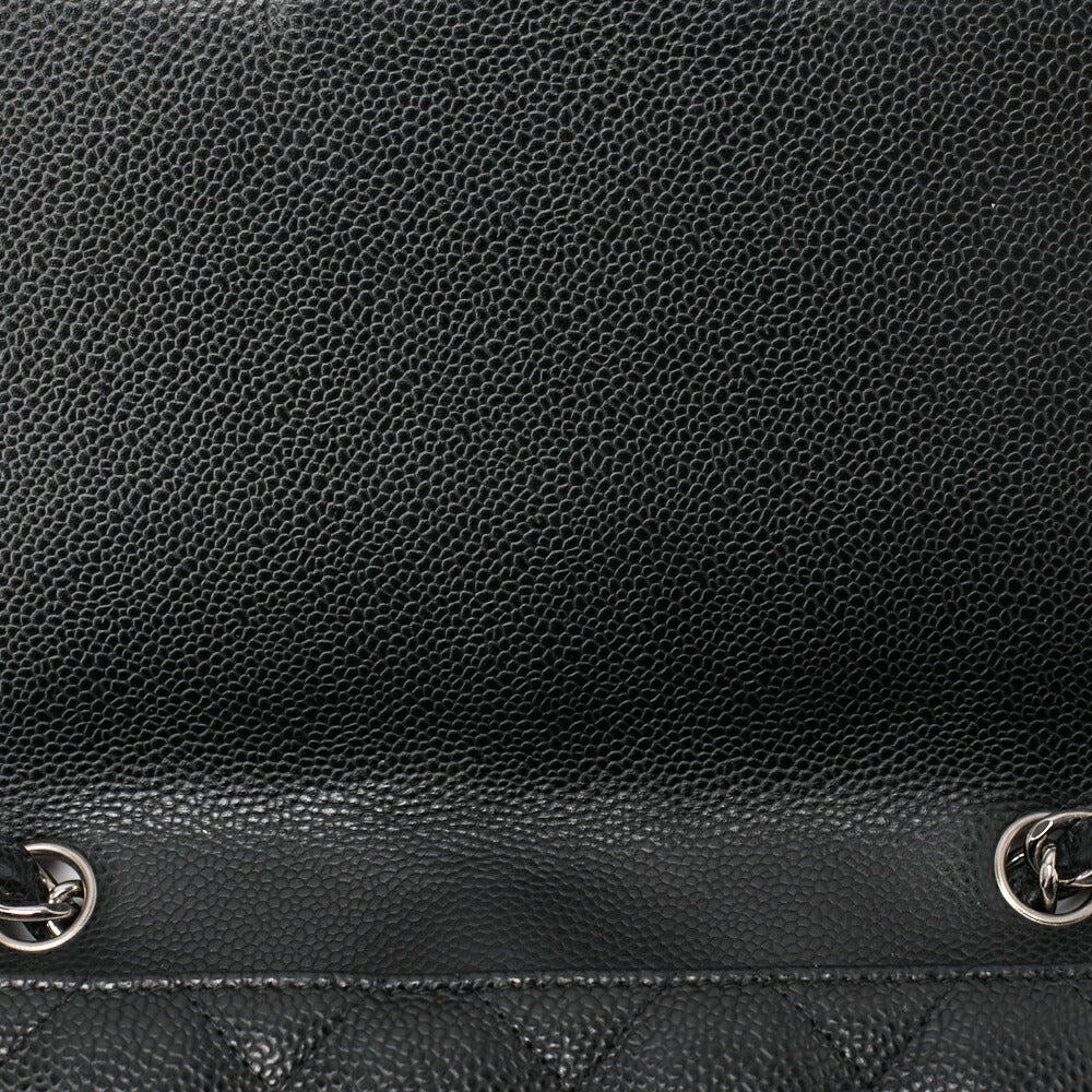 CHANEL Chain Shoulder Bag Big Matelasse Caviar Skin Black Silver-Tone Hardware Pre-Owned - Vintage La Charme