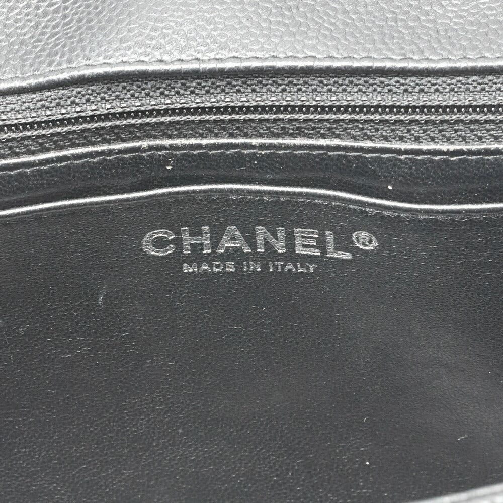 CHANEL Chain Shoulder Bag Big Matelasse Caviar Skin Black Silver-Tone Hardware Pre-Owned - Vintage La Charme