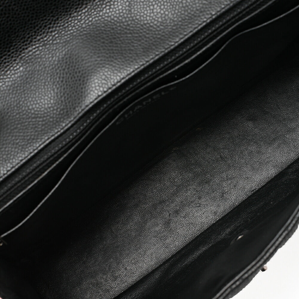 CHANEL Chain Shoulder Bag Big Matelasse Caviar Skin Black Silver-Tone Hardware Pre-Owned - Vintage La Charme