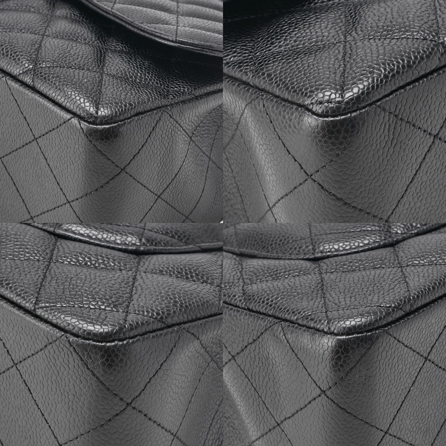 CHANEL Chain Shoulder Bag Big Matelasse Caviar Skin Black Silver-Tone Hardware Pre-Owned - Vintage La Charme