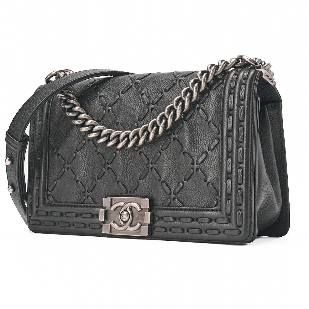 CHANEL Shoulder Bag, Boy Chanel V Stitch, Denim, Silver-Tone Hardware, Pre-Owned - Vintage La Charme