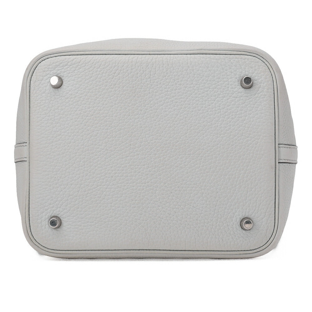 HERMES Picotin Rock MM Handbag Tryon Clemence Blue Pale Silver-Tone Hardware Pre-Owned - Vintage La Charme