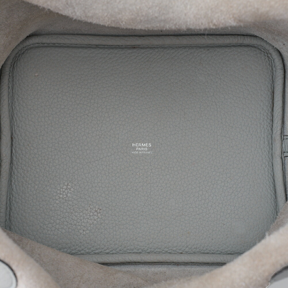 HERMES Picotin Rock MM Handbag Tryon Clemence Blue Pale Silver-Tone Hardware Pre-Owned - Vintage La Charme