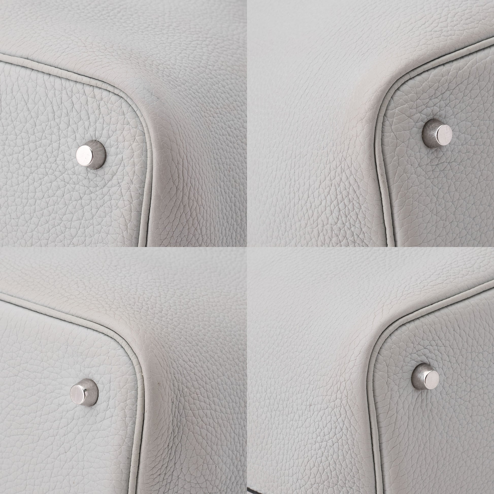 HERMES Picotin Rock MM Handbag Tryon Clemence Blue Pale Silver-Tone Hardware Pre-Owned - Vintage La Charme