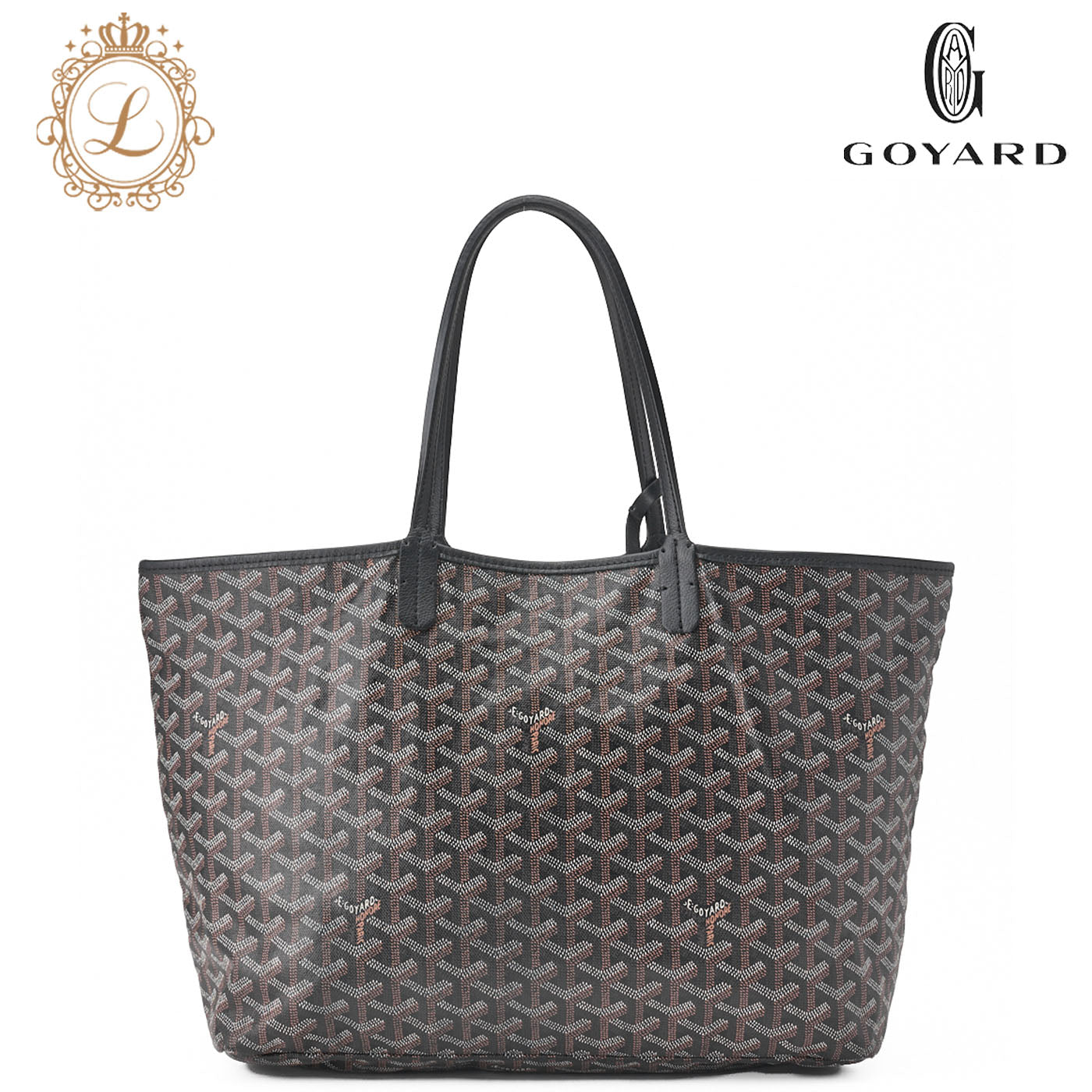Goyard Saint Louis PM Tote Bag Coating Canvas Black Silver-Tone Hardware Pre-Owned - Vintage La Charme