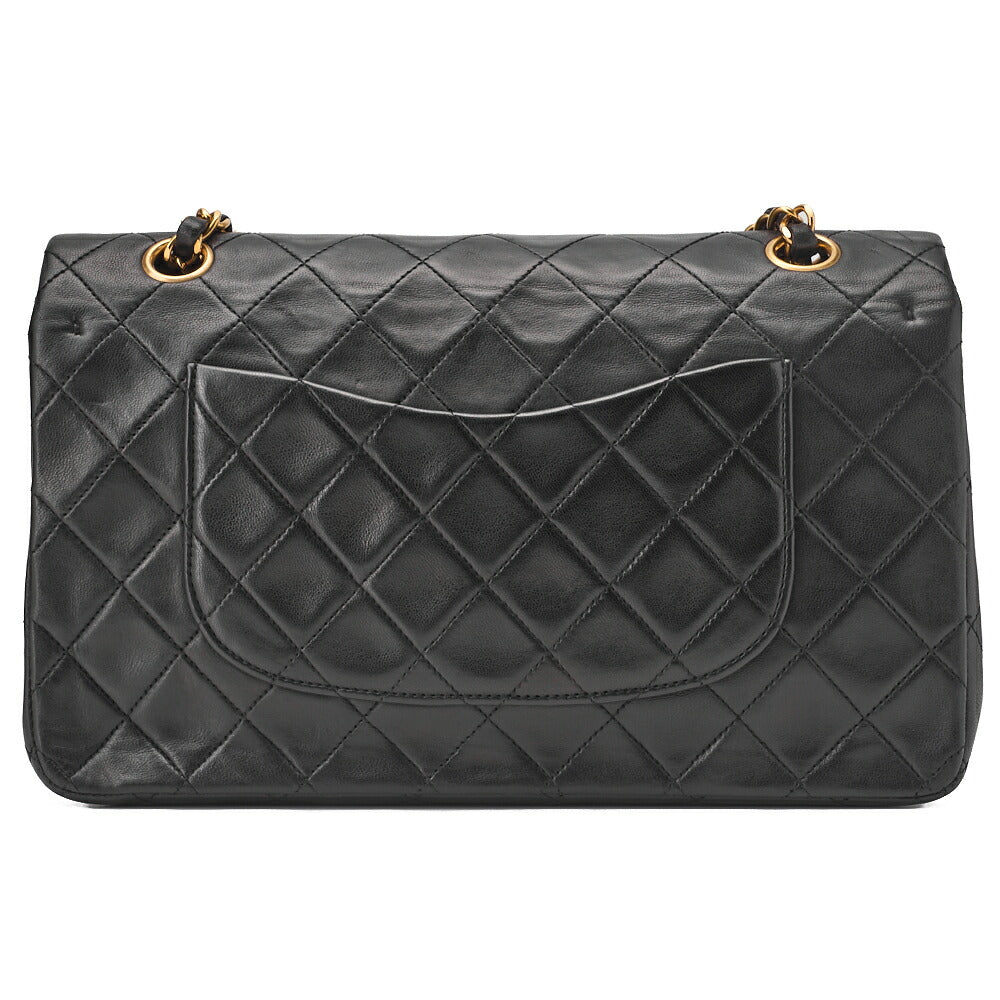 CHANEL Shoulder Bag Matelasse Double Flap Lambskin Black Gold-Tone Hardware Pre-Owned - Vintage La Charme