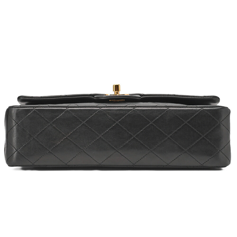 CHANEL Shoulder Bag Matelasse Double Flap Lambskin Black Gold-Tone Hardware Pre-Owned - Vintage La Charme