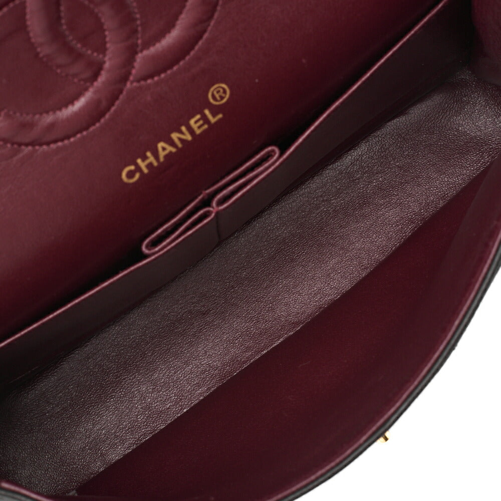 CHANEL Shoulder Bag Matelasse Double Flap Lambskin Black Gold-Tone Hardware Pre-Owned - Vintage La Charme
