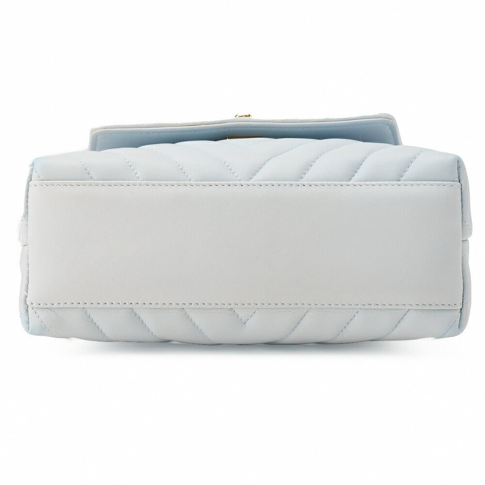 CHANEL Shoulder Bag V-Stitch Coco Mark Lambskin Light Blue Gold-Tone Hardware Pre-Owned - Vintage La Charme