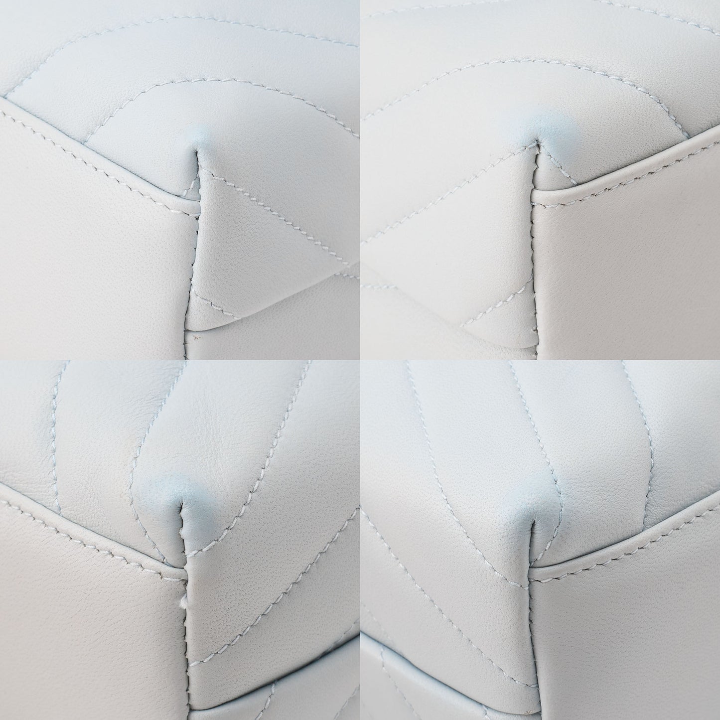 CHANEL Shoulder Bag V-Stitch Coco Mark Lambskin Light Blue Gold-Tone Hardware Pre-Owned - Vintage La Charme