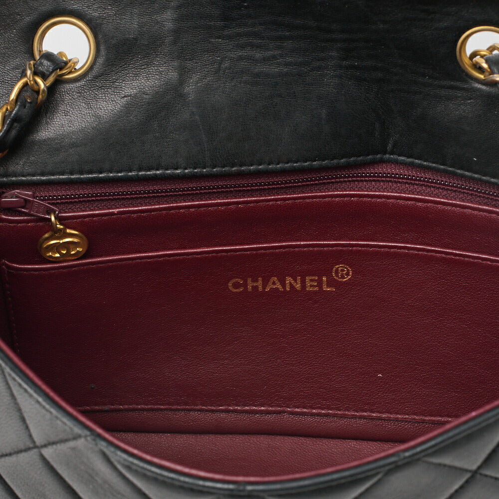 CHANEL Chain Shoulder Bag Matelasse Lambskin Black Gold-Tone Hardware Pre-Owned - Vintage La Charme