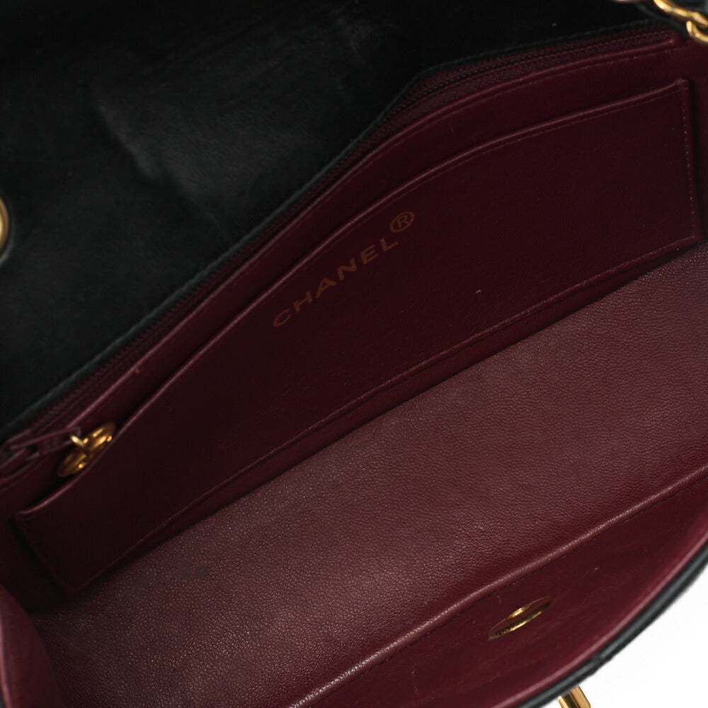 CHANEL Chain Shoulder Bag Matelasse Lambskin Black Gold-Tone Hardware Pre-Owned - Vintage La Charme