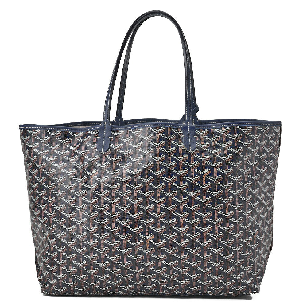 Goyard Saint Louis PM Tote Bag Coating Canvas Navy Silver-Tone Hardware Pre-Owned - Vintage La Charme