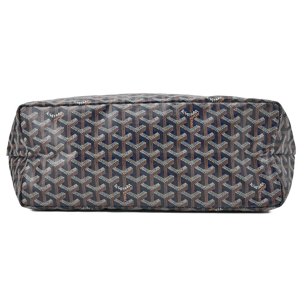 Goyard Saint Louis PM Tote Bag Coating Canvas Navy Silver-Tone Hardware Pre-Owned - Vintage La Charme