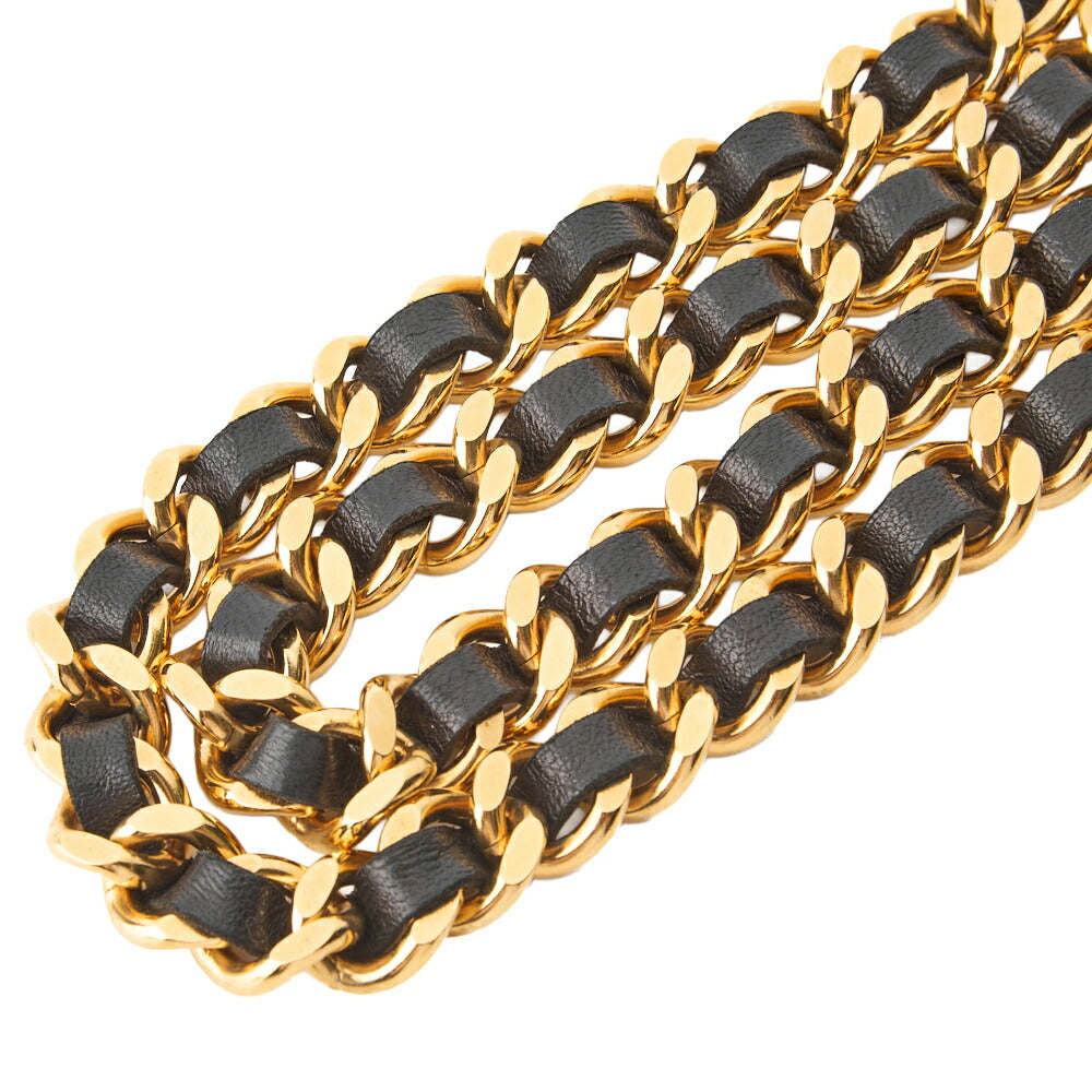 CHANEL Chain Belt, Coco Mark Medallion Charm, GP Leather, Black, Gold-Tone Hardware, Pre-Owned - Vintage La Charme