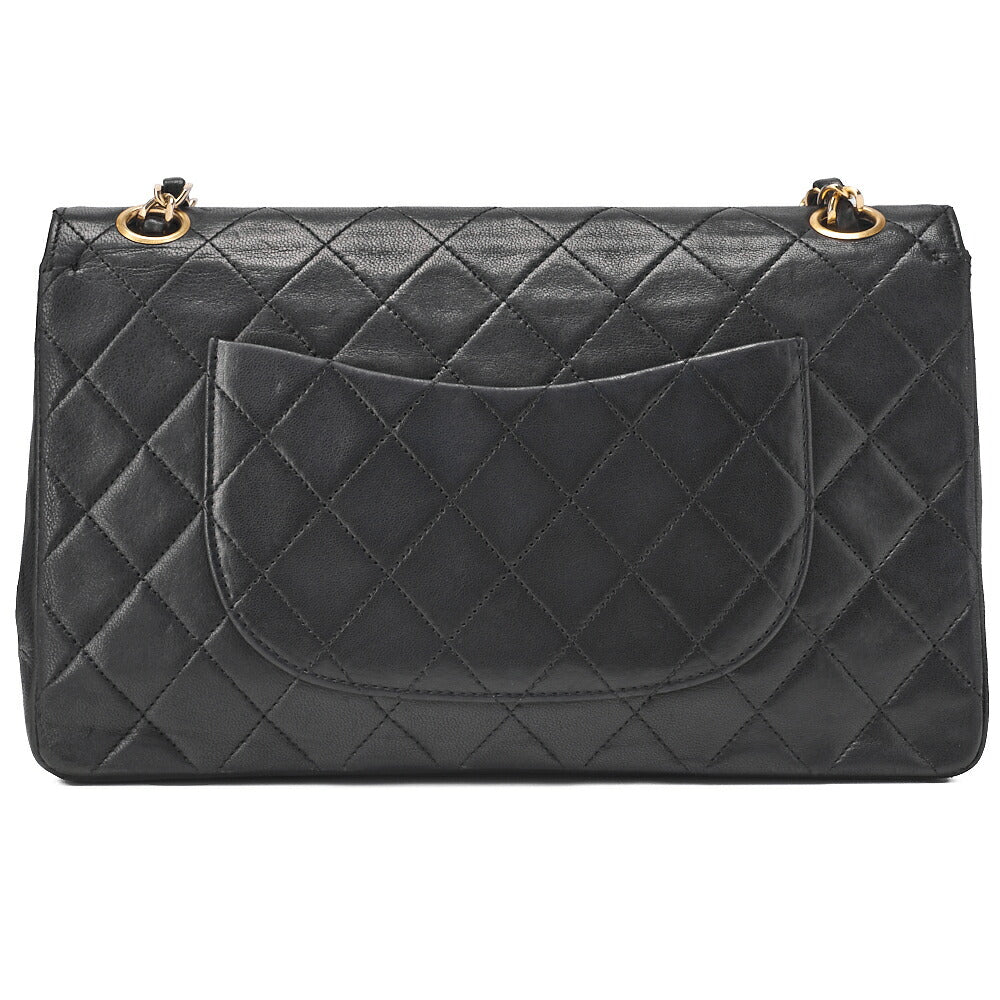 CHANEL Shoulder Bag, Chain Shoulder, Matelasse, Lambskin, Black, Gold-Tone Hardware, Pre-Owned - Vintage La Charme
