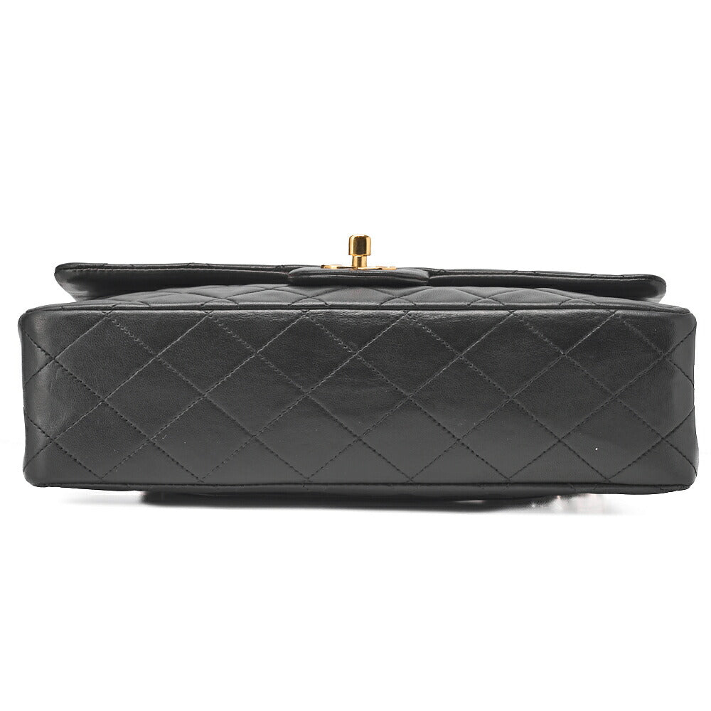 CHANEL Shoulder Bag Matelasse Double Flap Lambskin Black Gold-Tone Hardware Pre-Owned - Vintage La Charme