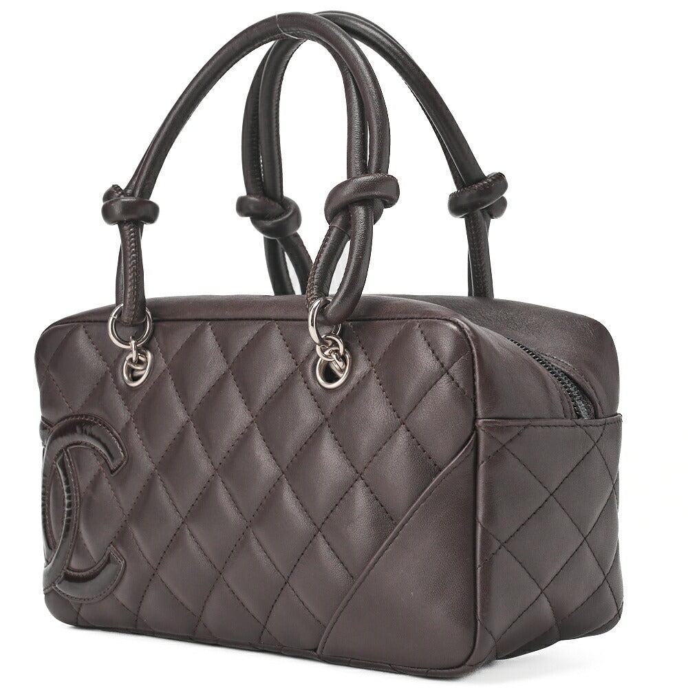 CHANEL Mini Tote Bag, Cambon Line, Calfskin, Brown, Silver-Tone Hardware, Pre-Owned - Vintage La Charme