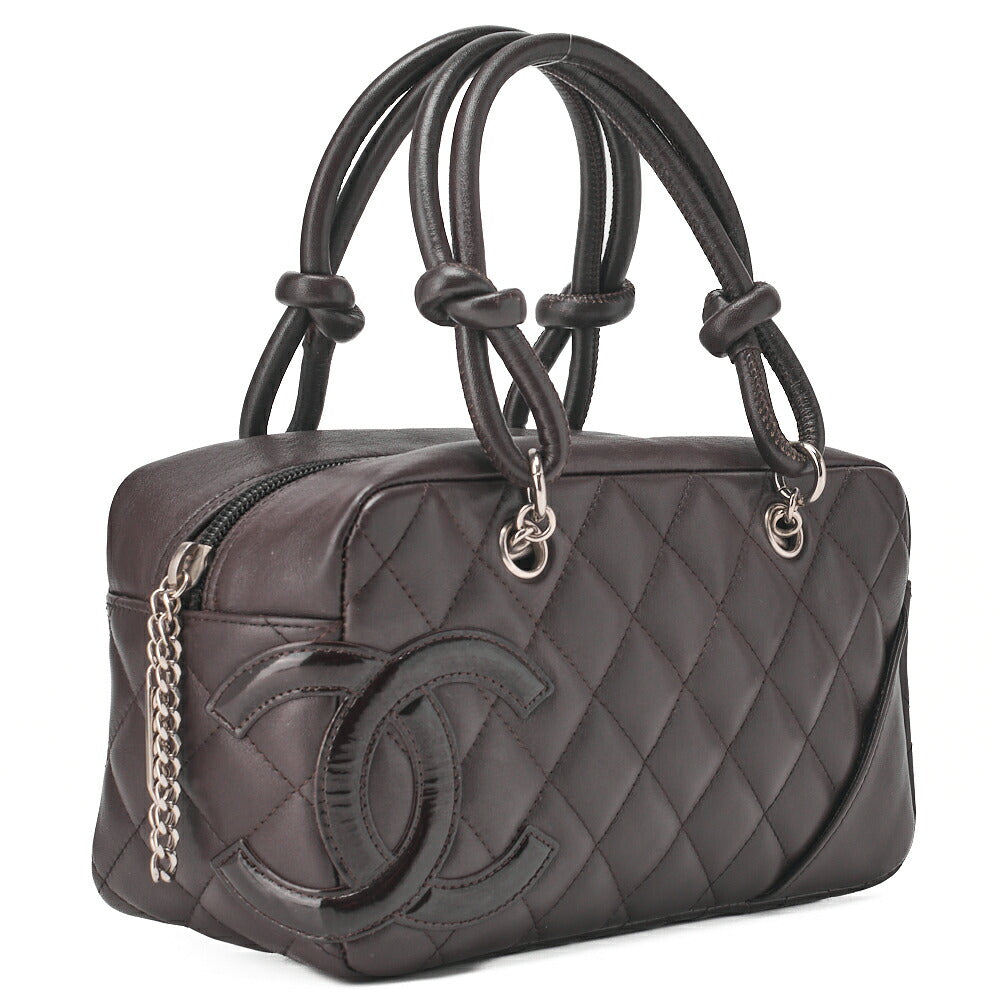 CHANEL Mini Tote Bag, Cambon Line, Calfskin, Brown, Silver-Tone Hardware, Pre-Owned - Vintage La Charme