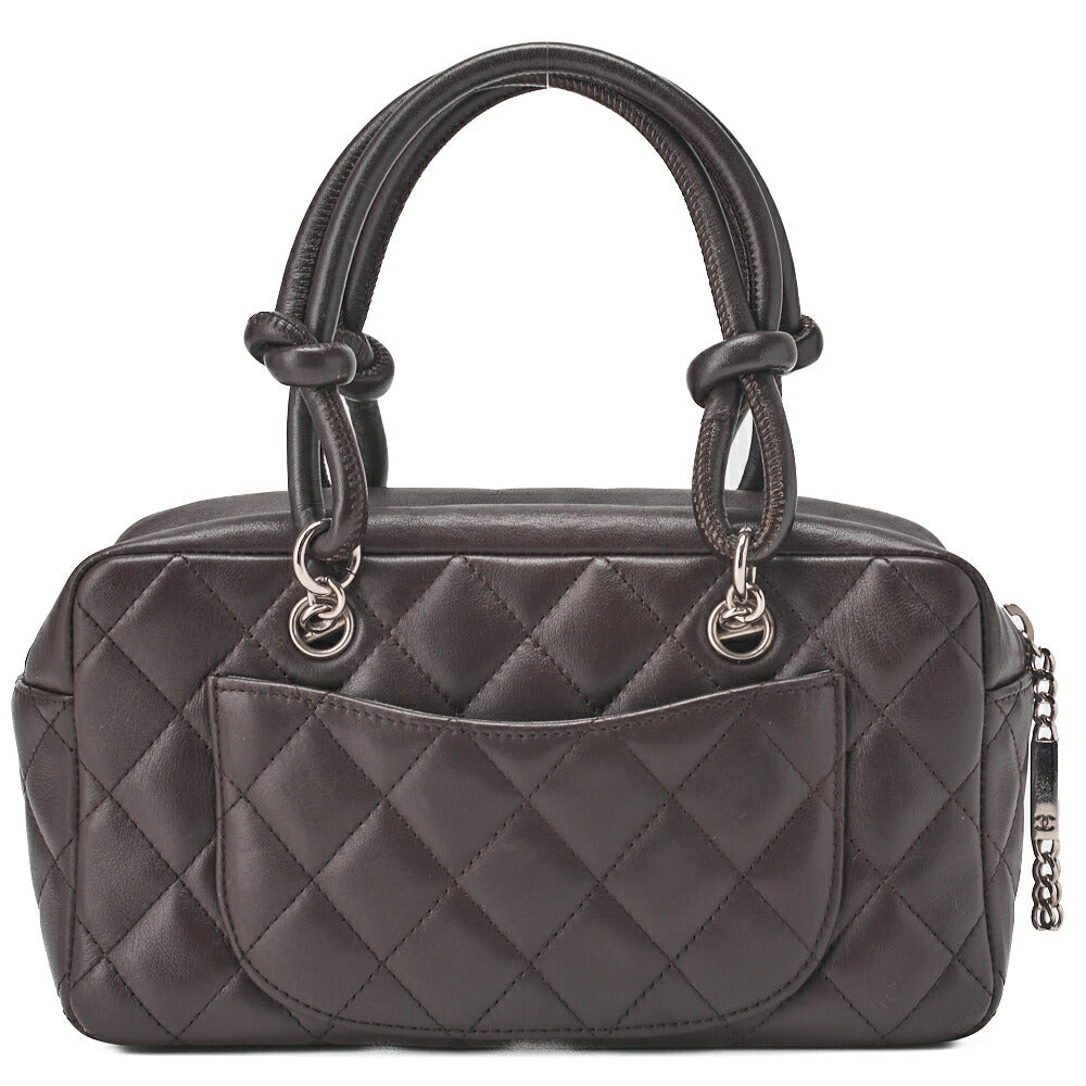 CHANEL Mini Tote Bag, Cambon Line, Calfskin, Brown, Silver-Tone Hardware, Pre-Owned - Vintage La Charme