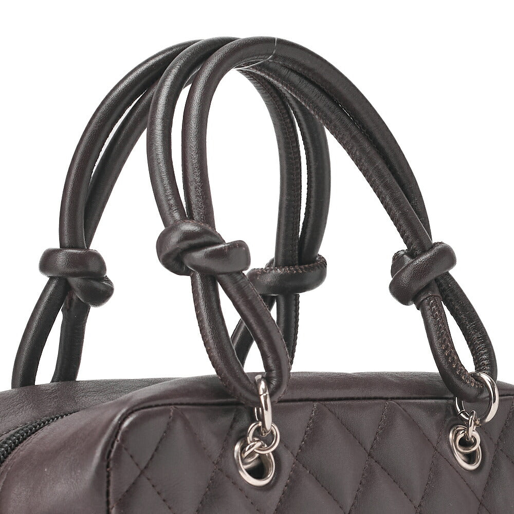 CHANEL Mini Tote Bag, Cambon Line, Calfskin, Brown, Silver-Tone Hardware, Pre-Owned - Vintage La Charme