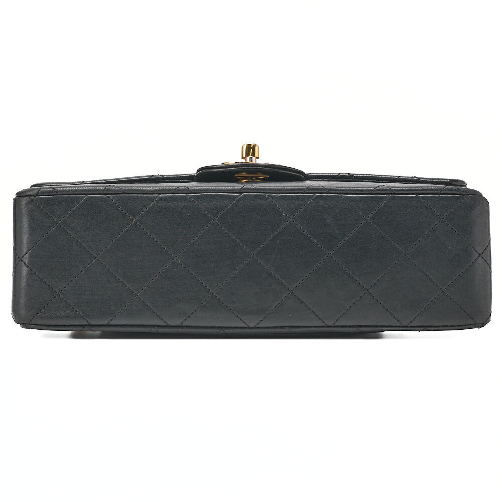 CHANEL Chain Shoulder Bag Matlasse Double Flap 23cm Lambskin Black Gold-Tone Hardware, Pre-Owned