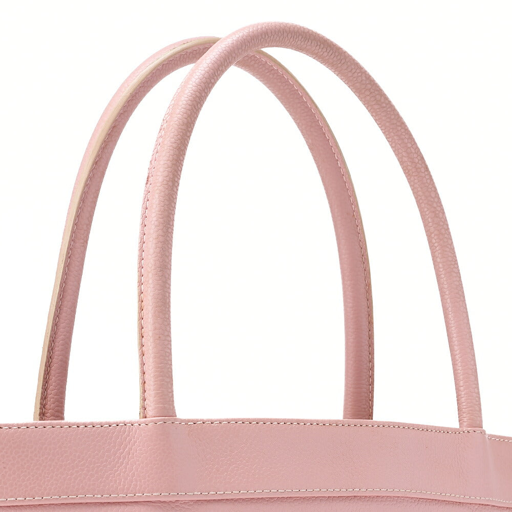 CHANEL Tote Bag Coco Mark Caviar Skin Pink Gold-Tone Hardware, Pre-Owned