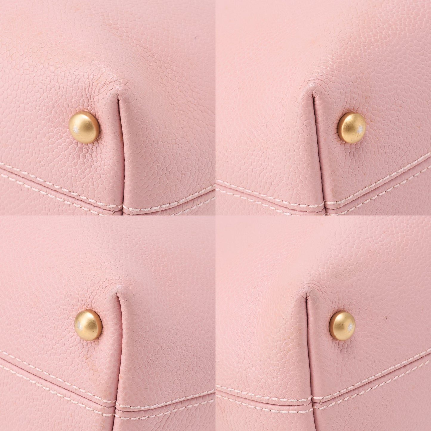 CHANEL Tote Bag Coco Mark Caviar Skin Pink Gold-Tone Hardware, Pre-Owned