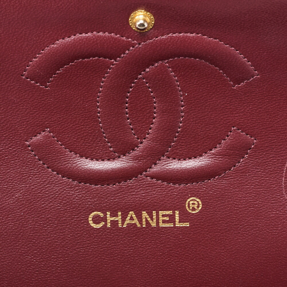 CHANEL Shoulder Bag Matlasse Double Flap 25cm Chain Shoulder Lambskin Black Gold Gold-Tone Hardware, Pre-Owned