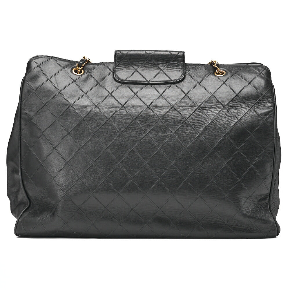 CHANEL Shoulder Bag Supermodel Matlasse Bicolore Double Chain Shoulder Lambskin Black Gold-Tone Hardware, Pre-Owned