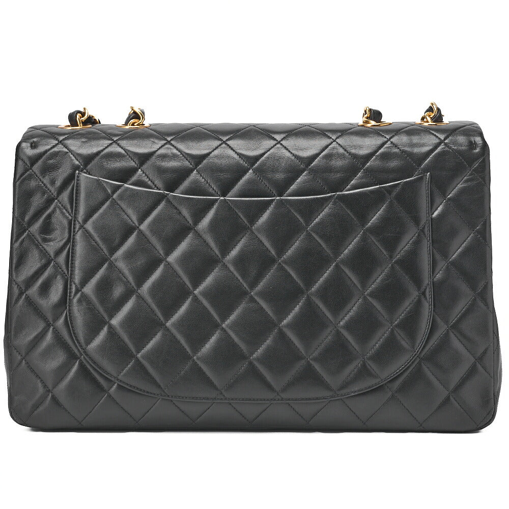 CHANEL Chain Shoulder Bag Big Ma Trusse 34cm Lambskin Black Gold-Tone Hardware, Pre-Owned