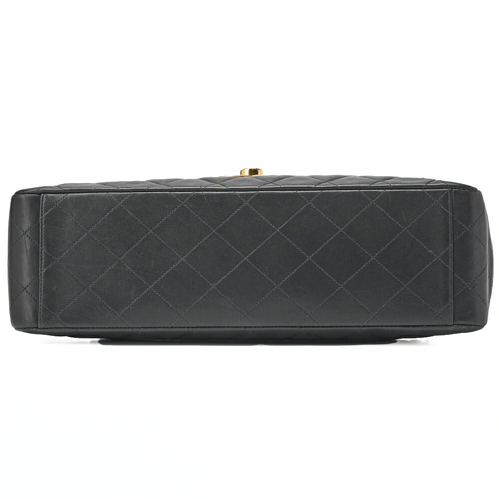 CHANEL Chain Shoulder Bag Big Ma Trusse 34cm Lambskin Black Gold-Tone Hardware, Pre-Owned