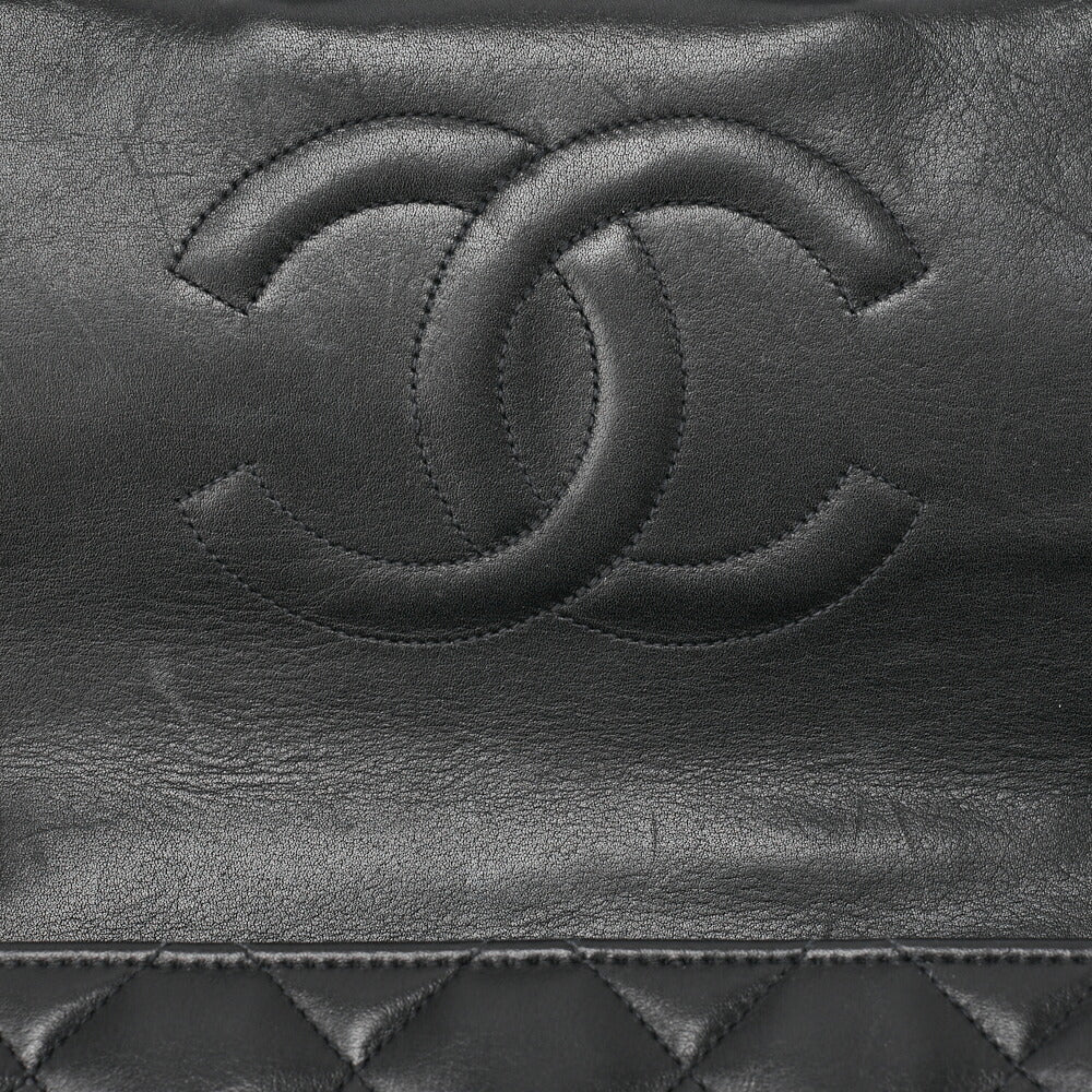 CHANEL Chain Shoulder Bag Big Ma Trusse 34cm Lambskin Black Gold-Tone Hardware, Pre-Owned