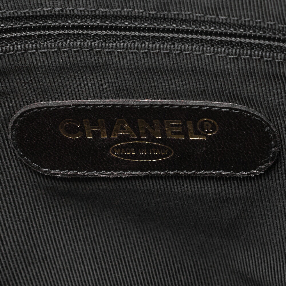 CHANEL Shoulder Bag Supermodel Coco Mark Deca Coco Double Chain Shoulder Caviar Skin Black Gold-Tone Hardware, Pre-Owned