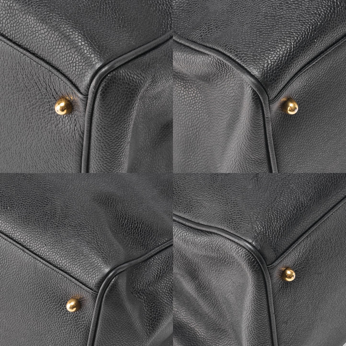 CHANEL Shoulder Bag Supermodel Coco Mark Deca Coco Double Chain Shoulder Caviar Skin Black Gold-Tone Hardware, Pre-Owned