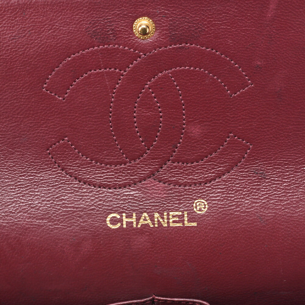 CHANEL Chain Shoulder Matlasse Turn Lock Straight Flap Chain Shoulder Lambskin Black Gold-Tone Hardware, Pre-Owned