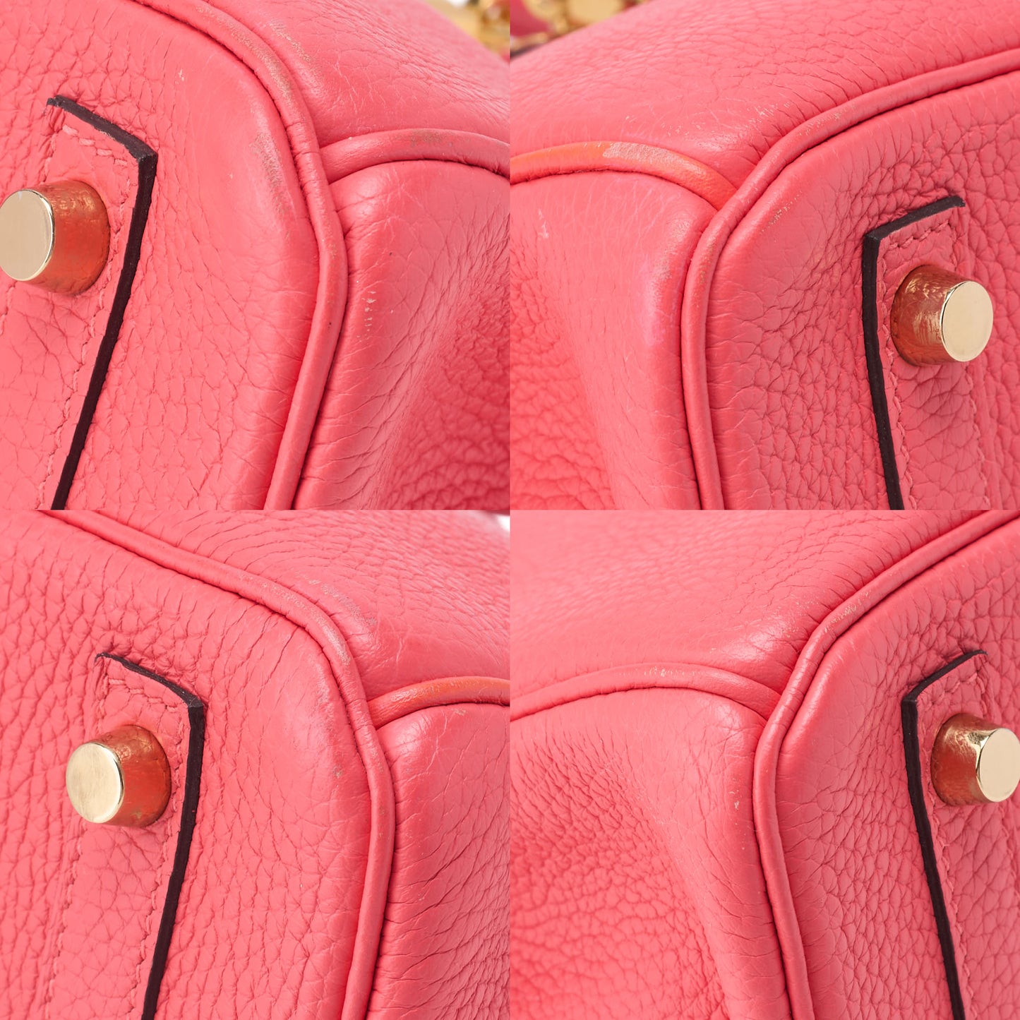 HERMES Birkin 30 Handbag Tryon Clemence Rose Jaipur Gold-Tone Hardware, Pre-Owned
