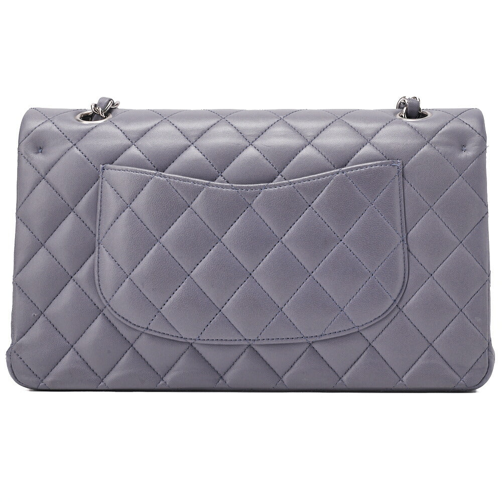 CHANEL Shoulder Bag Matlasse Double Flap 25cm Chain Shoulder Lambskin Purple Silver-Tone Hardware, Pre-Owned