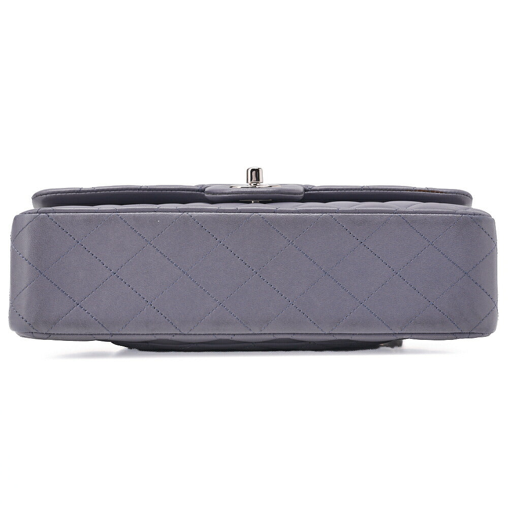 CHANEL Shoulder Bag Matlasse Double Flap 25cm Chain Shoulder Lambskin Purple Silver-Tone Hardware, Pre-Owned