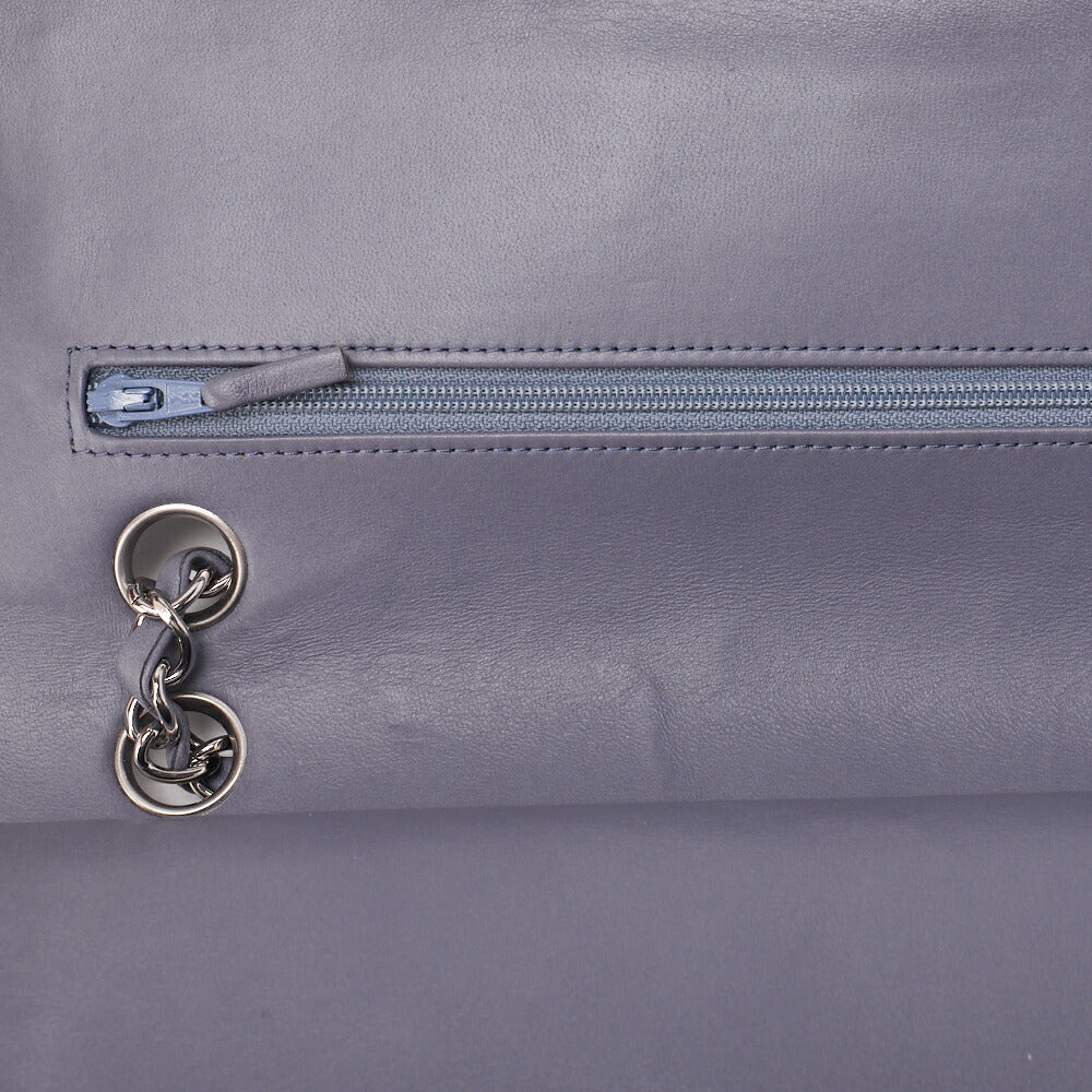 CHANEL Shoulder Bag Matlasse Double Flap 25cm Chain Shoulder Lambskin Purple Silver-Tone Hardware, Pre-Owned