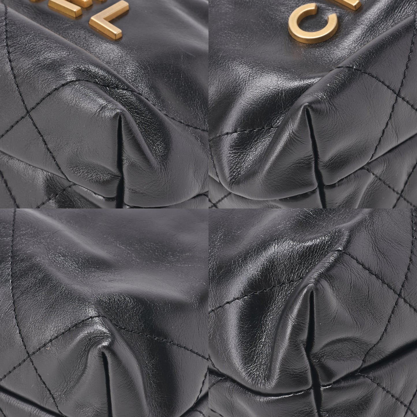 CHANEL 22 Mini Calfskin Black Drawstring Chain Shoulder Bag (Gold-Tone Hardware, Pre-Owned