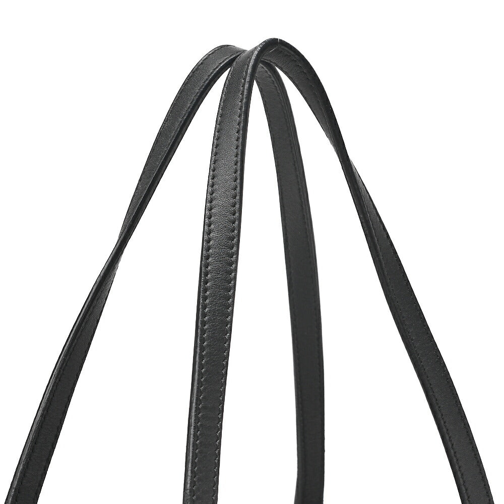 CHANEL Tote Bag Coco Mark Canvas with Whistle Charm White × Black Silver-Tone Hardware, Pre-Owned