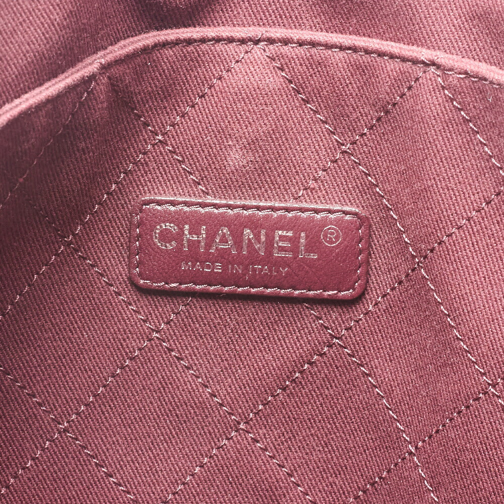 CHANEL Tote Bag Coco Mark Canvas with Whistle Charm White × Black Silver-Tone Hardware, Pre-Owned