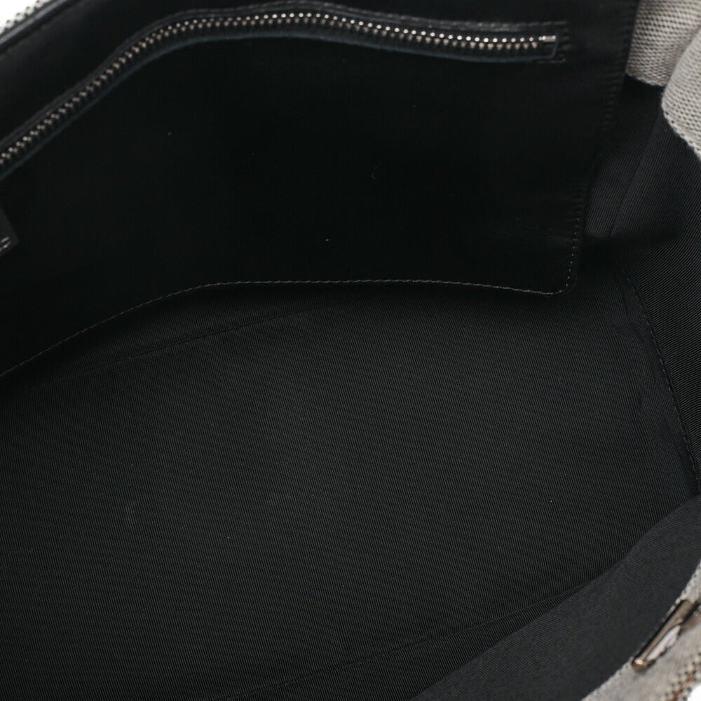 CHANEL Tote Bag Choco Bar Camellia Canvas Gray × Yellow Silver-Tone Hardware, Pre-Owned
