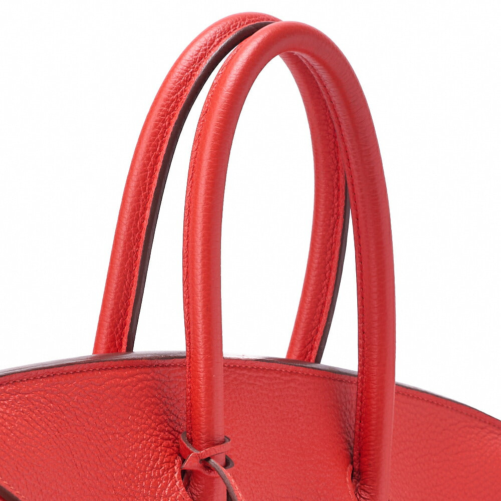 HERMES Birkin 35 Handbag Tryon Rose Jaipur Silver-Tone Hardware, Pre-Owned