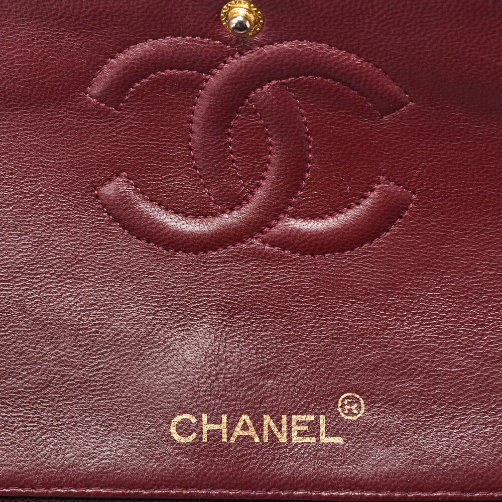 CHANEL Matlassse Double Flap Chain Shoulder Bag Lambskin Black Gold-Tone Hardware, Pre-Owned