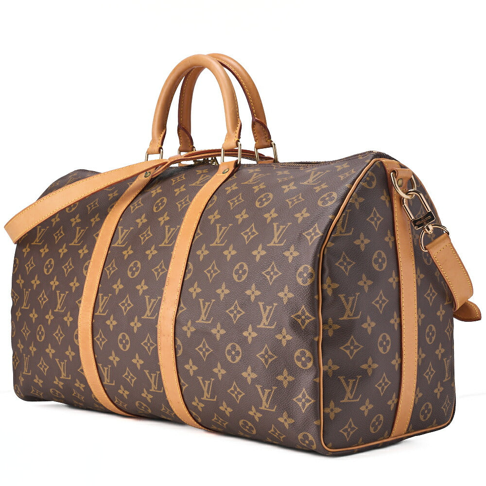 LOUIS VUITTON Monogram Keepol Handi?re 50 Boston Bag Brown Gold-Tone Hardware, Pre-Owned