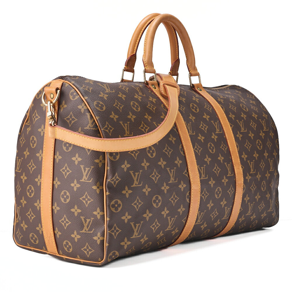 LOUIS VUITTON Monogram Keepol Handi?re 50 Boston Bag Brown Gold-Tone Hardware, Pre-Owned