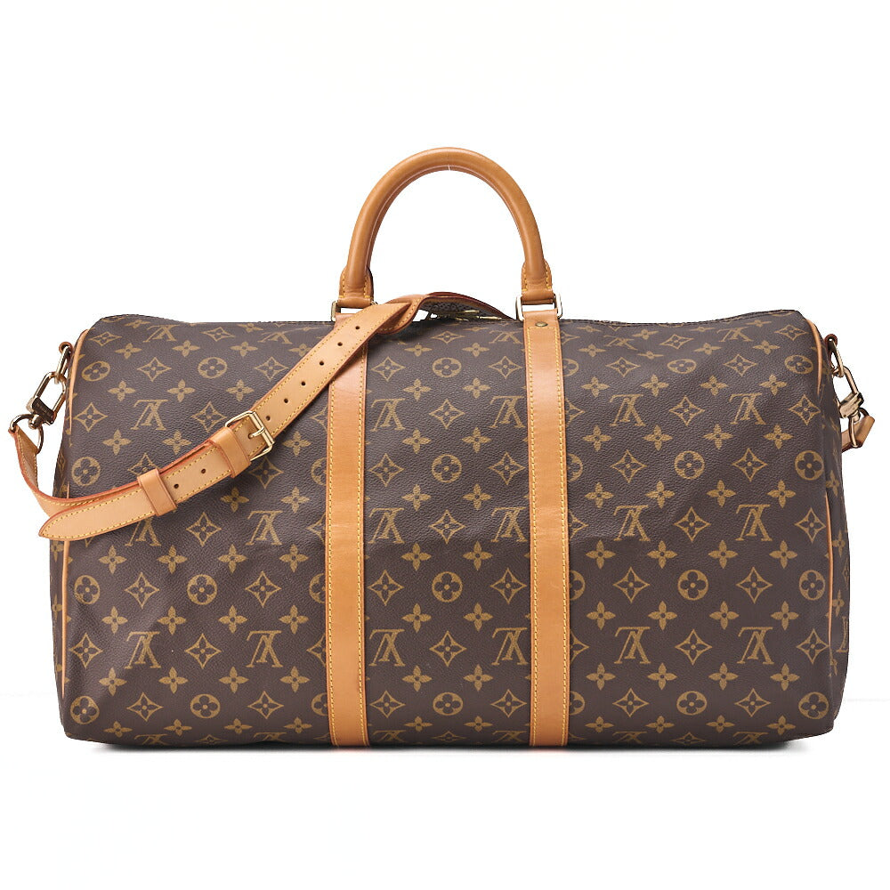 LOUIS VUITTON Monogram Keepol Handi?re 50 Boston Bag Brown Gold-Tone Hardware, Pre-Owned